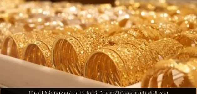 «اكتشف» سعر الذهب اليوم السبت 21 يونيو 2025: عيار 14 بدون مصنعية بـ3190 جنيها!