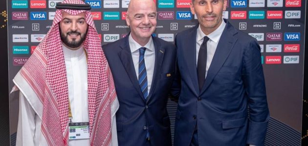 فهد بن نافل يجتمع مع إنفانتينو والمبارك لتعزيز التعاون الرياضي في السعودية